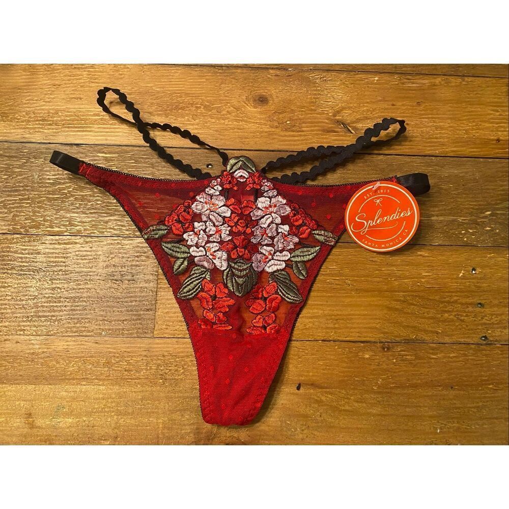 Splendies Small NWT red black lingerie bottoms